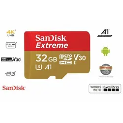 کارت حافظه microSDHC سن دیسک مدل Extreme V30 کلاس 10 استاندارد UHS-I U3 سرعت 90MBps ظرفیت 32 گیگابایت