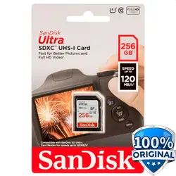 کارت حافظه SDXC سن دیسک مدل Ultra کلاس 10 استاندارد UHS-I U1 سرعت 120MBps ظرفیت 256 گیگابایت
