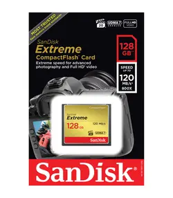 کارت حافظه CompactFlash سن دیسک مدل Extreme سرعت 800X 120MBps ظرفیت 128 گیگابایت