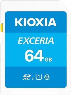 کارت حافظه SDXC کیوکسیا مدلEXCERIA کلاس 10 استانداردUHS-1 سرعت 100mb/s ظرفیت 64 گیگابایت