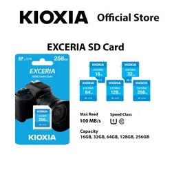 کارت حافظه SDXC کیوکسیا مدلEXCERIA کلاس 10 استانداردUHS-1 سرعت 100mb/s ظرفیت 64 گیگابایت