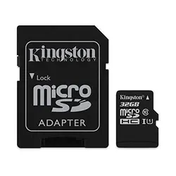کارت حافظه microSDHC کینگستون کلاس 10 استاندارد UHC-I U1 سرعت 100MBps همراه با آداپتور SD ظرفیت 32 گیگابایت