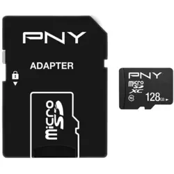 کارت حافظه microSDXC پی ان وای مدل Elite کلاس 10 استاندارد UHS-I U1 سرعت 100MBps ظرفیت 128 گیگابایت به همراه آداپتور SD