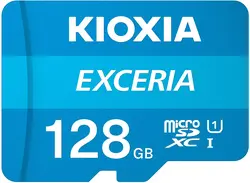 کارت حافظه‌ micro SDXC کیوکسیا مدل EXCERIA کلاس 10 استاندارد UHS-I U1 سرعت 100MBps ظرفیت 128 گیگابایت به همراه آداپتور SD