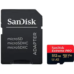 کارت حافظه microSDXC سن دیسک مدل Extreme PRO کلاس A2 استاندارد UHS-I U3 سرعت 170MBs ظرفیت 512 گیگابایت