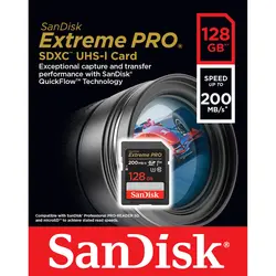 کارت حافظه SDXC سن دیسک مدل Extreme Pro V30 کلاس 10 استاندارد UHS-I U3 سرعت 200mbps ظرفیت 128 گیگابایت