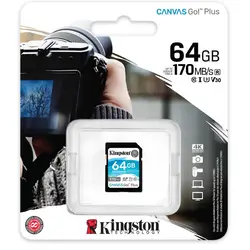 کارت حافظه SDXC کینگستون مدل CANVAS GO کلاس 10 استاندارد UHS-I U3 سرعت 170mbps ظرفیت 64 گیگابایت