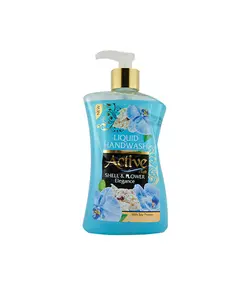 مايع دستشويي صدفي 450 حاوي پروتئين سويا آبي اکتيو