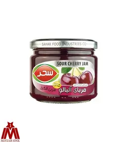 مرباي آلبالو شيشه 390 گرمي سحر