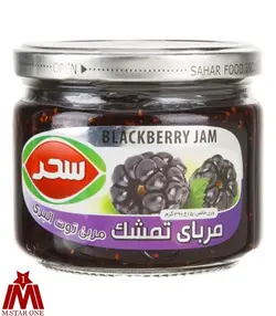 مرباي تمشک شيشه 390 گرمي سحر