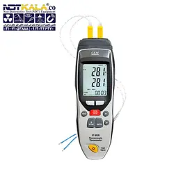 مشخصات، قیمت ارزان و خرید بهترین دماسنج دو کاناله حافظه دار مولتی ترموکوپل CEM DT-852B &raquo; NDTKALA
