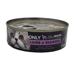 غذای کنسروی گربه با طعم گوشت گوسفند و جلبک دریایی