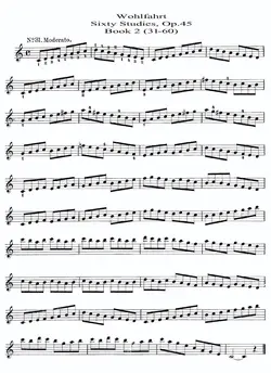 دانلود کتاب دوم ۶۰ اتود برای ویولن فرانتس ولفارت اپوس ۴۵