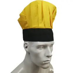 کلاه پفی آشپزی مشکی زرد