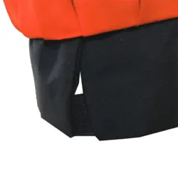 پیراهن اشپزی طرح تیام مشکی نارنجی با کلاه پفی