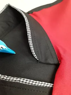 روپوش آشپزی مشکی قرمز طرح آراد سه تیکه با کلاه نقابدار