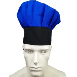 کلاه پفی آشپزی مشکی آبی