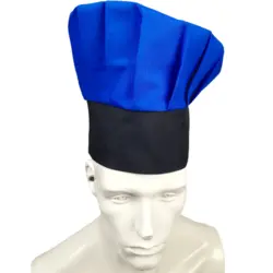 کلاه پفی آشپزی مشکی آبی