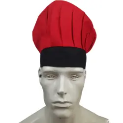 کلاه پفی آشپزی مشکی قرمز