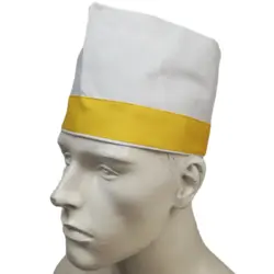 کلاه آشپزی قایقی سفید زرد