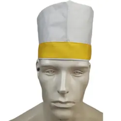 کلاه آشپزی قایقی سفید زرد