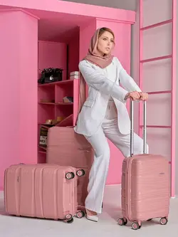 چمدان رزمری مدل Rose Merry RL-301-3S سایز بزرگ صورتی