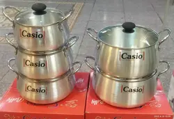 سرویس قابلمه 10 پارچه کاسیو دسته نقره ای