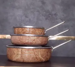 سه تابه تک دسته روژینا طرح سنگ