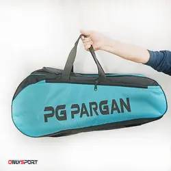 ساک ورزشی بدمینتون، تنیس و اسکواش پرگان 5 زیپ فیروزه ای کد 180