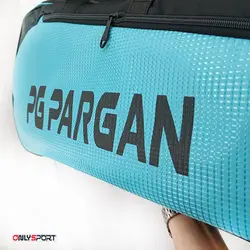 ساک ورزشی بدمینتون، تنیس و اسکواش پرگان 5 زیپ فیروزه ای کد 180