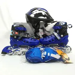 اسکیت ارزان هارد بچگانه آموزشی لانگ فنگ Long Feng N85 آبی با لوازم