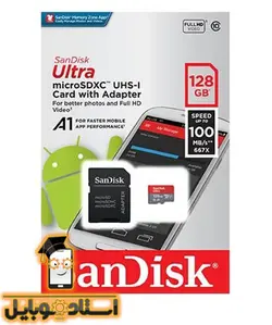 کارت حافظه Sandisk microSD Ultra UHS-I 128Gb