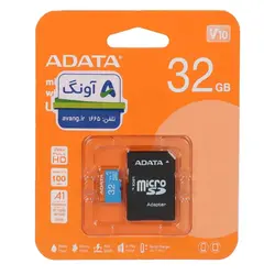 کارت حافظه microSDHC & adapter ای دیتا مدل UHS-I U1 کلاس 10 سرعت 100MBps ظرفیت 32 گیگابایت