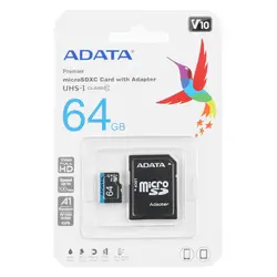 ADATA Premier microSDXC &amp; adapter UHS-I U1 Class 10-100MB/s - 64GB