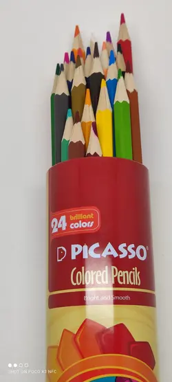 مداد رنگی ۲۴ رنگ جعبه فلزی پیکاسو picasso