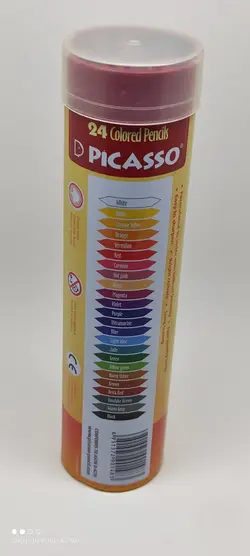 مداد رنگی ۲۴ رنگ جعبه فلزی پیکاسو picasso