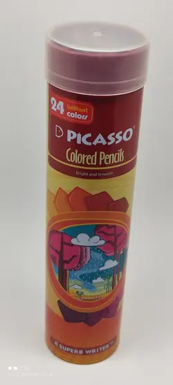 مداد رنگی ۲۴ رنگ جعبه فلزی پیکاسو picasso