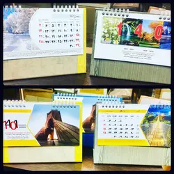 تقویم رومیزی سایز متوسط 1401 - بسته 12 عددی