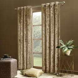 پرده پانچ کرم با پارچه مخمل