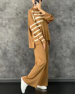 بلوز شلوار خط‌دار