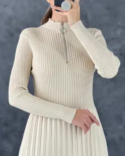 پیراهن جلوزیپ بافت