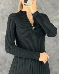 پیراهن جلوزیپ بافت