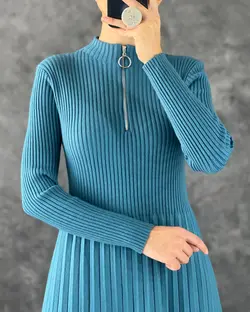 پیراهن جلوزیپ بافت