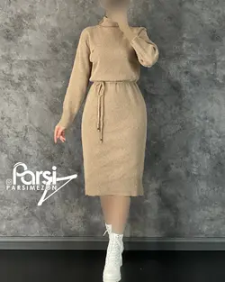 پیراهن بافت ریز بنددار