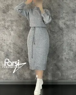 پیراهن بافت ریز بنددار