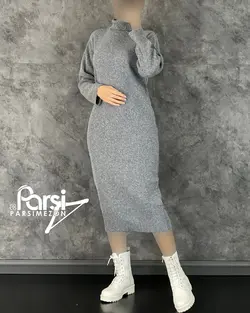 پیراهن بافت ریز بنددار