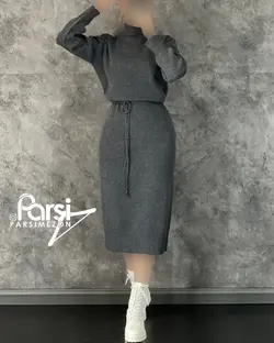 پیراهن بافت ریز بنددار