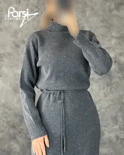 پیراهن بافت ریز بنددار