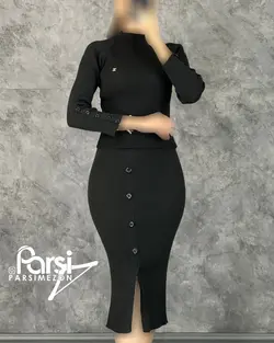 بلوز دامن آستین دکمه