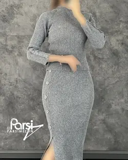 بلوز دامن آستین دکمه